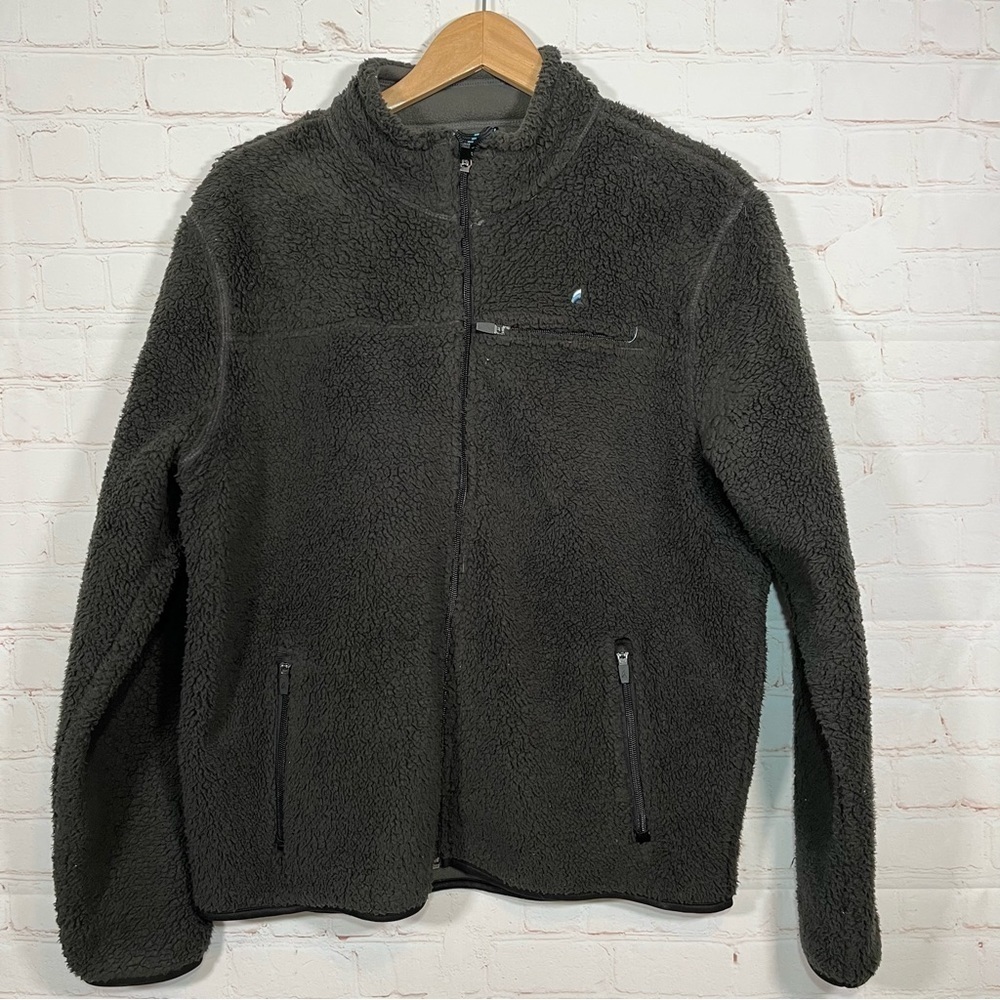 Tailor Vintage Jacket Mens Medium Black Fleece Full Zip Sherpa Mock Neck